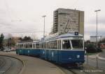 VBZ - Be 4/4 1419 mit Beiwagen unterwegs auf der Linie 9 am 16.11.1994 ..