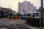 Zürich VBZ Schneepflüge im Tramdepot Hard im Februar 1994.