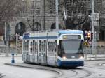 VBZ - Tram Be 5/6 3028 unterwegs auf der Linie 13 in Zürich am 16.02.2014