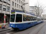 VBZ - Be 4/8 2118 unterwegs auf der Linie 9 in der Stadt Zürich am 24.01.2015