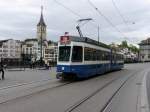 VBZ - Tram Be 4/6 2013 unterwegs auf der Linie 15 in der Stadt Zürich am 05.05.2015
