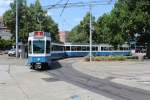 Zürich VBZ Tram 2 (SWP/SIG/BBC Be 4/6 2082 + SWS/BBC Be 4/6 2310) Altstetten, Badenerstrasse / Farbhof am 11.