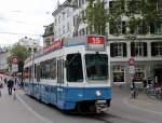 Zürich VBZ Tram 15 (SWP/SIG/BBC Be 4/6 2056) Stadelhoferplatz / Bhf. Stadelhofen am 13. Juli 2015.
