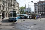 Zürich VBZ Tram 7 (SWP/SIG/ABB Be 4/8 2111 + SWS/SWP/ABB Be 2/4 2424) Paradeplatz am 13. Juli 2015.