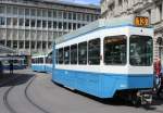 Zürich VBZ Tram 13 (SWS/BBC Be 4/6 2041 + SWP/SIG/BBC Be 4/6 2073) Paradeplatz am 13. Juli 2015.