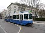 VBZ - Tram Be 4/6 2066 unterwegs auf der Linie 8 in der Stadt Zürich am 11.03.2016