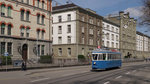 Tram Museum Zürich -  Ce 4/4 1530 bei der Kaserne  in Zürich.
Historische Strassenbahn Ce 4/4 1530 (Baujahr 1949) mit der früheren roten runden Linientafel 8 (in Gebrauch von 1915 bis 1955) vor der alte Kaserne von Zürich. 
Die Häuser im Hintergrund sind historisch passend zu dem mit den alten Linientafeln verkehrenden Fahrzeug.

Das Bild entstand im Rahmen einer Extrafahrt des Tram Museums Zürich für Fotografen am 10. April 2016.