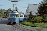 Zürich VBZ Tram 7 (SIG/MFO/SAAS Be 4/6 1604) Wollishofen (Endstation) im Juli 1983.