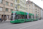 Be 4/6 Flexity 6006 fährt mit der Fahrschule Richtung Haltestelle badischer Bahnhof.