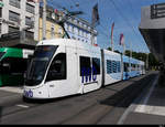 BVB - Tram Be 6/8 5025 unterwegs in der Stadt Basel am 16.08.2020