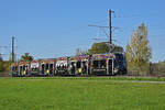 Be 6/8 Flexity 5023 mit der Werbung für die Dreiländer Galerie, auf der Linie 14, fährt am 18.10.2022 zur Haltestelle Lachmatt.