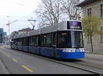 VBZ - Tram Be 6/8  4054 unterwegs auf der Linie 17 in Zürich hinter dem SBB HB Zürich am 29.03.2024