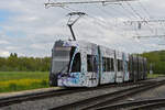 Be 6/8 Flexity 5011 mit der Werbung fr Pferdeanlsse in Basel, auf der Linie 14, fhrt am 26.04.2024 zur Haltestelle Rothausstrasse.