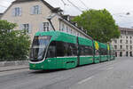 Be 6/8 Flexity 5029, auf der Linie 3, fährt am 27.05.2024 den Steinenberg hinunter zur Haltestelle Barfüsserplatz.