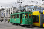 Ce 2/2 190 verl�sst am 23.02.2026 die Haltestelle am Bahnhof SBB und dient dem Fasnachts-Comit� w�hrend dem Cort�ge als Kontrollpunkt. Standorte sind die Wettsteinbr�cke und der Theaterbogen beim Steinenberg. Als zweiter Oldtimer kommt 2026 der Ce 2/2 163. Aufnahme Basel.