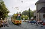 Basel BLT Tramlinie 11 (SWP/Siemens Be 4/8 222) Wettsteinplatz am 25. Juli 2006. - Scan eines Farbnegativs. Film: Agfa XRG 200-N. Kamera: Leica C2.