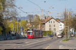 BERNMOBIL Combino 753 am 8. April 2020 in Ausserholligen.