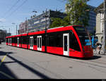 Bern Mobil - Tram Be 6/8 666 unterwegs in der Stadt Bern am 08.08.2020