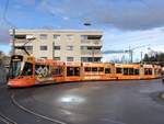 BLT Tango Be 6/10 182 mit der neuen Vollwerbung für 20 Jahre OBI Basel unterwegs auf der Linie 10 in Dornach.