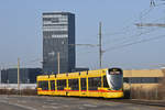 Be 6/10 Tango 181, auf der Linie 10, fährt zur Haltestelle Münchensteinerstrasse.