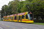 Be 6/10 Tango 183, auf der Linie 11, fährt zur Haltestelle Aeschenplatz.