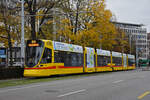 Be 6/10 Tango 166, auf der Linie 10, verlässt die Haltestelle Aeschenplatz Richtung Bahnhof SBB.