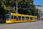 Be 6/10 Tango 158, auf der Linie 10, verlässt die Haltestelle Aeschenplatz Richtung Bahnhof SBB.