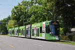Be 6/10 Tango 162 mit der U-Abo Werbung, auf der Linie 10, fährt zur Haltestelle Aeschenplatz.