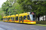 Be 6/10 Tango 183, auf der Linie 11, fährt am 05.05.2023 zur Haltestelle am Aeschenplatz.