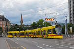Be 6/10 Tango 160, auf der Linie 10, überquert am 19.07.2025 die Münchensteinerbrücke.