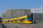Be 6/8 Tango 173, auf der Linie 11, überquert am 16.08.2025 die Münchensteinerbrücke.