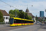 Be 8/10 TINA 4223, auf der wegen der Grossbaustelle am Marktplatz umgeleiteten Linie 11, �berquert am 13.07.2026 die Wettsteinbr�cke Richtung Haltestelle Kunstmuseum. Aufnahme Basel.