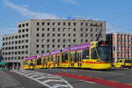 Be 6/10 Tango 161, auf der Linie 11, �berquert am 15.08.2026 die M�nchensteinerbr�cke. Aufnahme Basel.