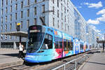 Be 6/10 Tango 182 mit der Werbung f�r Migros M-Parc, auf der Linie 11, bedient am 19.08.2026 die Haltestelle Peter Merian. Aufnahme Basel.