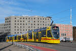 Be 6/10 Tango 156, auf der Linie 11, überquert am 18.12.2025 die Münchensteinerbrücke. Aufnahme Basel.