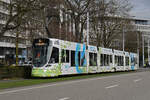 Be 6/10 Tango 186 mit der Werbung für Primero Energie, auf der Linie 10, fährt am 23.02.2026 zur Haltestelle am Bahnhof SBB. Aufnahme Basel.
