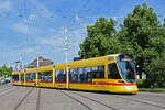 Be 6/10 Tango 184, auf der Linie 10, muss wegen einer Baustelle in der Münchensteinerstrasse am 02.05.2026 bereits beim Depot Dreispitz mit einem Retourmanöver wenden. Aufnahme Basel.