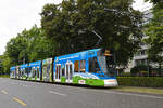 Be 6/10 Tango 187 mit der Migros Werbung, auf der Linie 10, f�hrt am 18.05.2026 zur Haltestelle am Aeschenplatz. Aufnahme Basel.