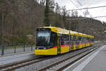 Be 6/8 Tramlink 109, auf der Linie 19, fährt am 30.03.2026 bei der Haltestelle Lampenberg- Ramlinsburg ein. Aufnahme Baselland.