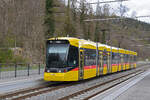 Be 6/8 Tramlink 103, auf der Linie 19, fährt am 30.03.2026 bei der Haltestelle Lampenberg-Ramlinsburg ein. Aufnahme Bad Bubendorf.