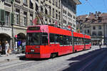Be 4/6 Vevey Tram 742, auf der Linie 7, bedient am 08.07.2022 die Haltestelle Bärenplatz.