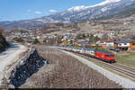 SBB Re 460 071 und Re 460 014 mit IR Genève Aéroport - Brig am 21. März 2021 bei Salgesch.