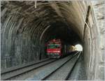 Züge im Tunnel - ein naturgemäß eher seltenes Fotosujet.  
RBDe 560 NPZ im 136 m langen Tour-de Bertholod Tunnel am 8. November 2007.
HINWEIS: Das Foto entstand vom Bahnsteig aus, der bis einen Meter ans Tunnelportal reicht.