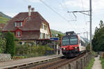 RBDe 560 als Regio Biel-Neuchâtel beim Halt auf der Station Ligerz am 25.