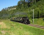 E 3/3 8485 der HEG (Historische Eisenbahn Gesellschaft) als EXT 31749 (Laufen - Delémont) bei Laufen - 20.09.2025