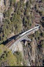 Swisstrain Ae 4/7 10997 / Bietschtalviadukt, 12. Februar 2023<br>
Prestige Continental Express Brig - Biel