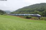 TGV-Duplex Nr. 4719 am 3.8.2014 zwichen Gelterkinden und Tecknau unterwegs nach Zürich HB