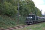 Am 30.08.2026 f�hrte SBB Historic wieder mal eine Fahrt mit dem Schr�gstangenkrokodil durch, hier bei der Ausfahrt in Sissach Richtung Olten.