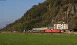 185 114-6 und 185 111-2 mit einem Mischer bei Castione-Arbedo 30.10.14