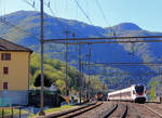 An der alten Ceneri-Strecke Bellinzona-Lugano (wird bald durch einen Basistunnel ersetzt): Nach Durchfahrt durch den Ceneri-Tunnel erreicht die Linie ihre Passhöhe in Rivera Bironico.
